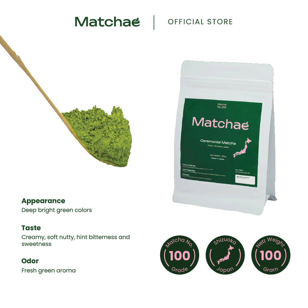 MATCHAE - Japanese Shizuoka Pure Ceremonial Matcha Powder No.100 100gr