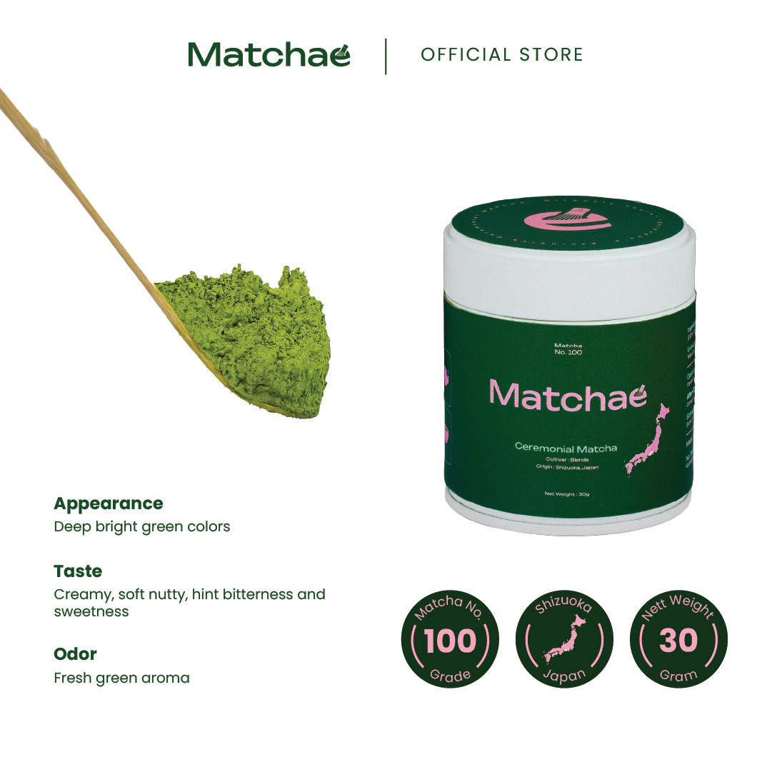 MATCHAE - Japanese Shizuoka Pure Ceremonial Matcha Powder No.100 30gr