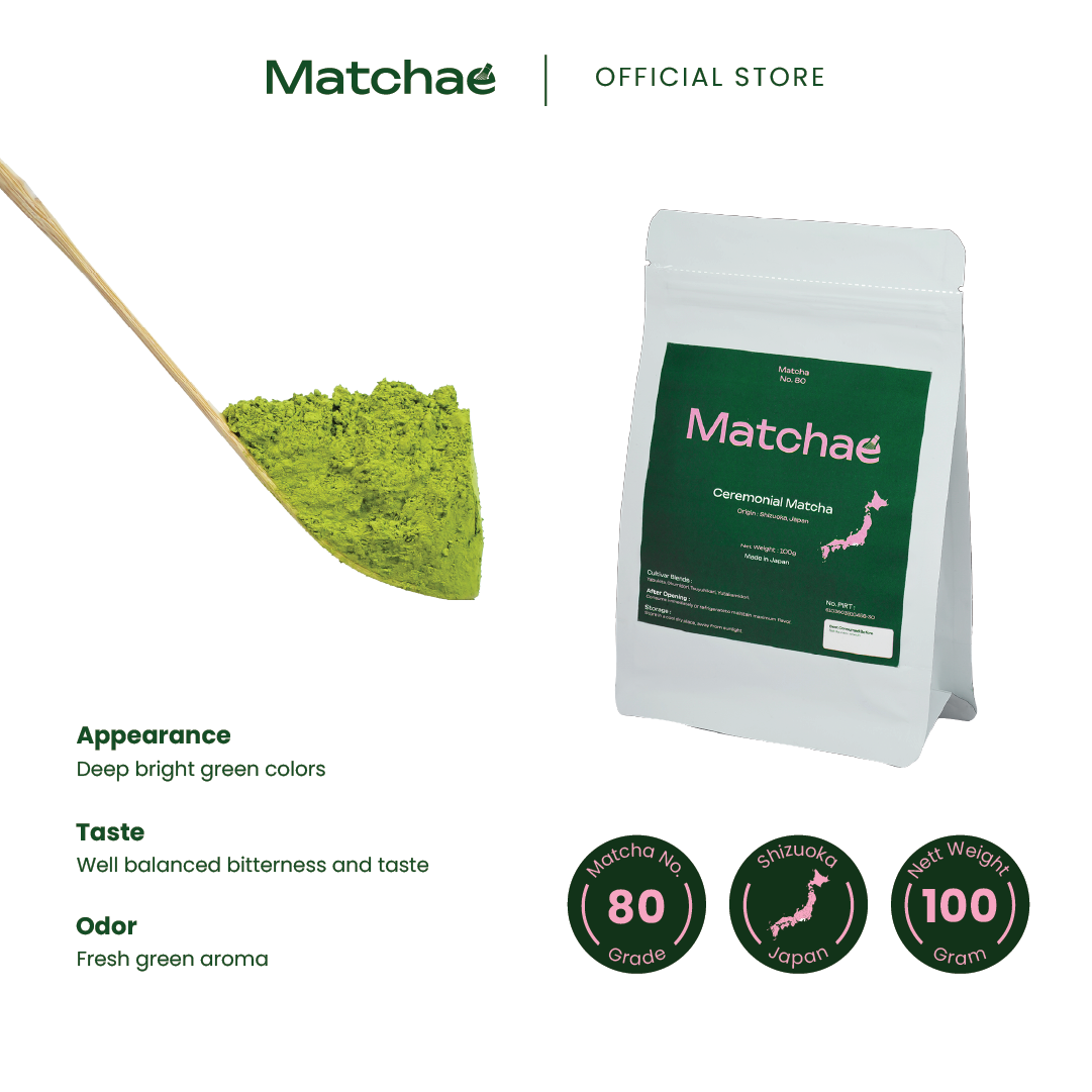 MATCHAE - Japanese Shizuoka Pure Ceremonial Matcha Powder No.80 100gr