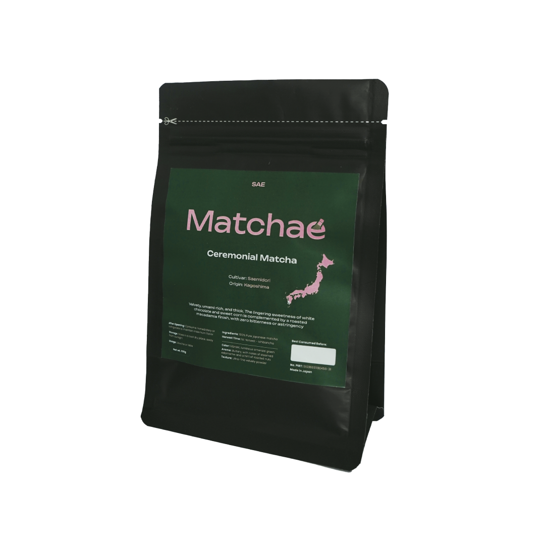SAE Matchae Japanese Kagoshima Pure Ceremonial Matcha Powder Single Cultivar Saemidori 100gr